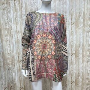 Abstract Print Wool Blend Sweater [Q54]